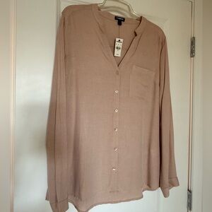 NWT Express Tan Button-Up Blouse